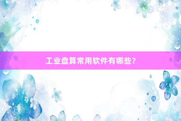 工业盘算常用软件有哪些？
